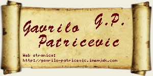 Gavrilo Patričević vizit kartica